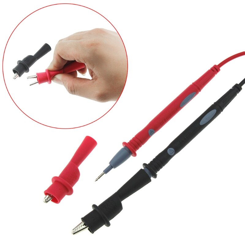 1 par 1000v 20a nålespissprobe til universell digital multimeterprobe testledninger pin metalltråd penn kabel 95cm med krokodilleklemmer