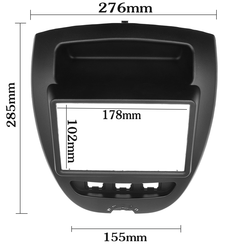 Double 2 Din Car Radio Frame Voor Toyota Aygo Citroen C1 Peugeot 107 2005 Fascia Dash Kit Dvd radio Panel Stereo Cover