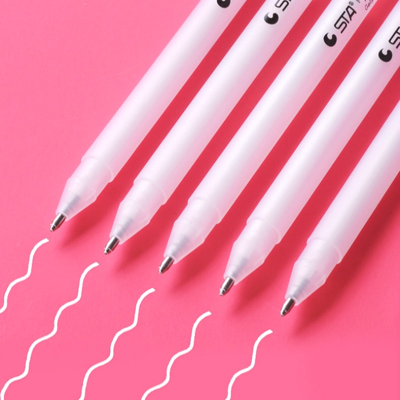 White Color Art Marker Gelly Roll White Pen Liner Basic Art Marker Drawing Paint Marker Highlighter