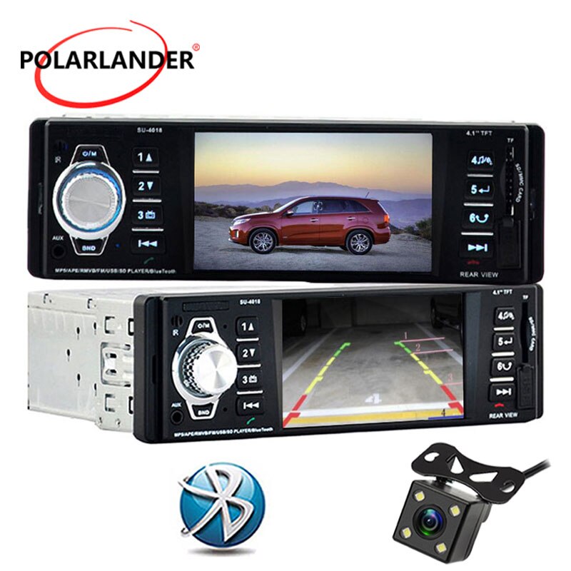 4.1 inch HD tft-scherm auto radio 12V mp5 radio cassette speler audio MP4 MP5 speler SD/USB /AUX IN een DIN Autoradio bluetooth