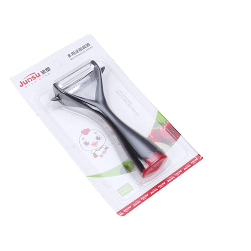 Pelador de frutas y verduras de acero inoxidable, utensilio pelador de cocina afilado: Black