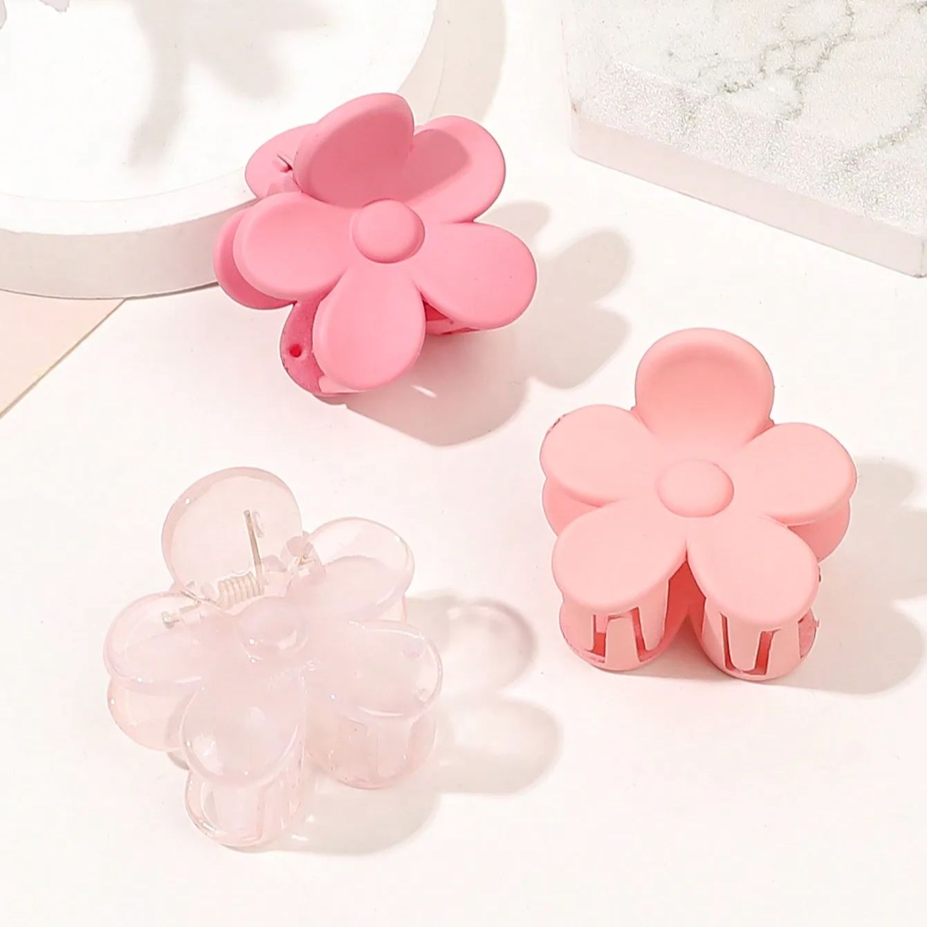 Pinza pequeña para el pelo para niña y mujer, pasador de sujeción fuerte, accesorios para el cabello, color rosa, 3 piezas: Default Title