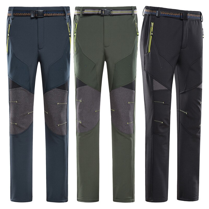 Hiver Solft Shell pantalon hommes Ski pantalon hommes Ski pantalon imperméable neige pantalon épaissir polaire randonnée pantalon Snowboard pantalon