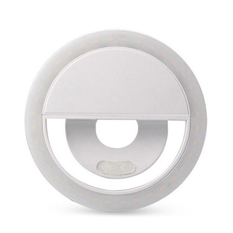 Portable LED Camera Selfie Led Ring Light 3 Level Brightness With Clip Luminous Ring Light For iPhone 12 Pro Max Xiaomi Samsung: White