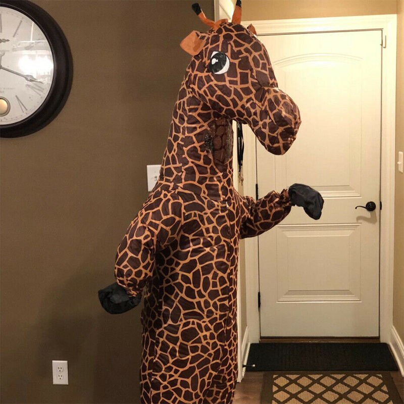 Halloween gonflable girafe mascotte Costume intéressant scène Performance Cosplay fête jeu carnaval noël pâques annonce vêtements