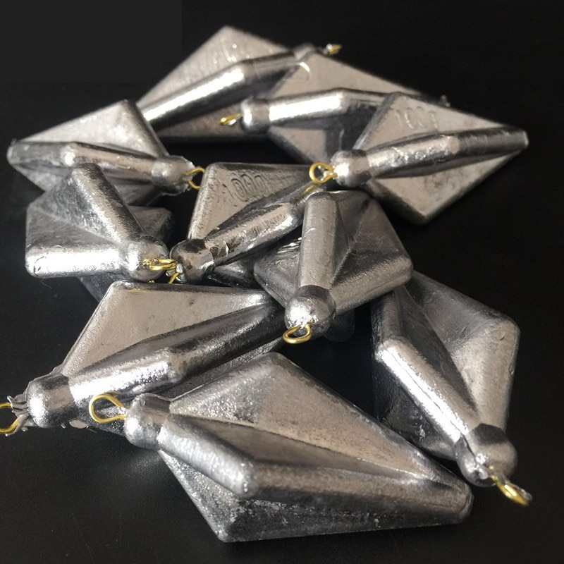 BlueSea 40g/50g/60g/80g/100g/120/120/ 150g Grote Zware Vierhoek Lood Vissen Sinkers Diamant Vissen Gewichten Voor Zee Vissen