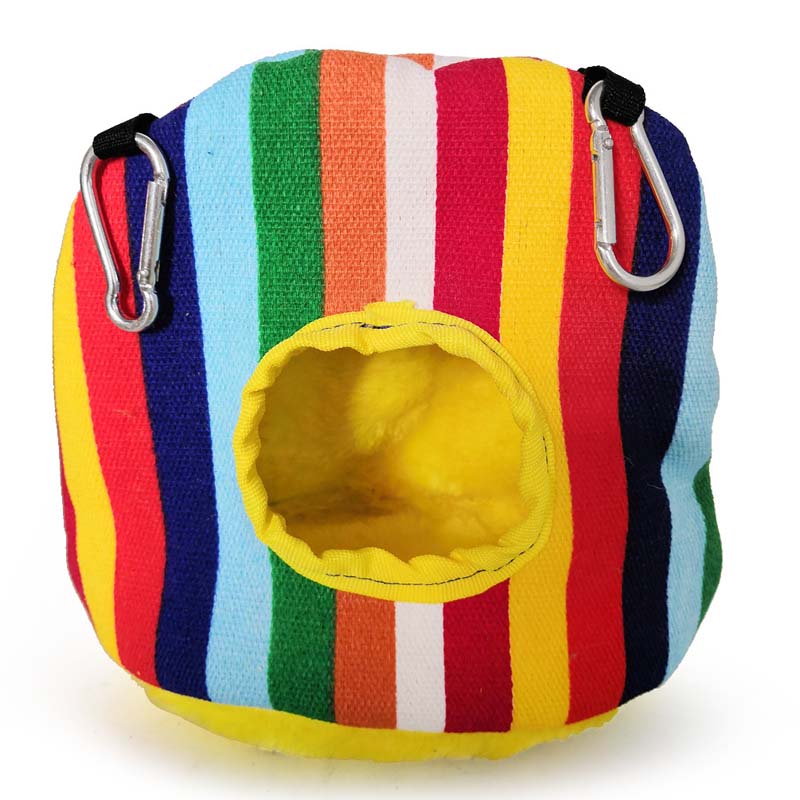Peluche perroquet nid hamac confortable perroquet grotte maison suspendus oiseaux balançoire lit de couchage animal de compagnie oiseau Cage fournitures: stripe / L