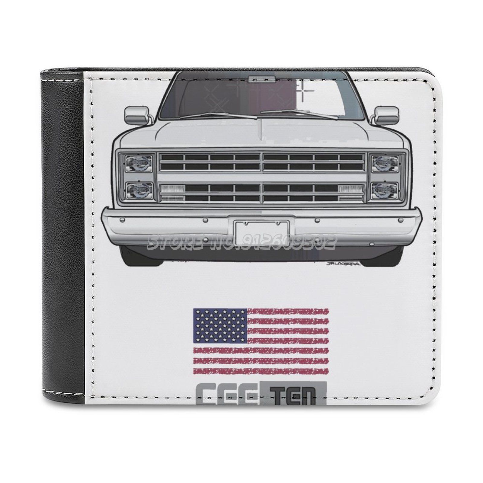 Portafoglio da uomo bianco USA CeeTen portafoglio in pelle porta carte di credito portafoglio corto 85 86 87 1985 1986 1987 Gmc Sierra scottawg Truck: Default Title