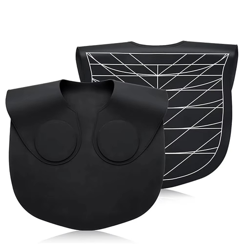 Capa para teñir el cabello, herramientas de peluquero negro, Collar para colorear de peluquería de silicona, capa de corte de pelo impermeable para salón de barbería