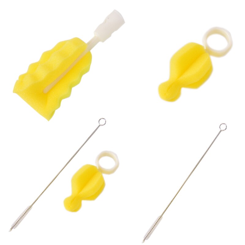 3Pcs Baby High Grade Clean Sponge Child Special Bottle Brush With Handle Cleaning Utensils Brush Glass Special Brushes