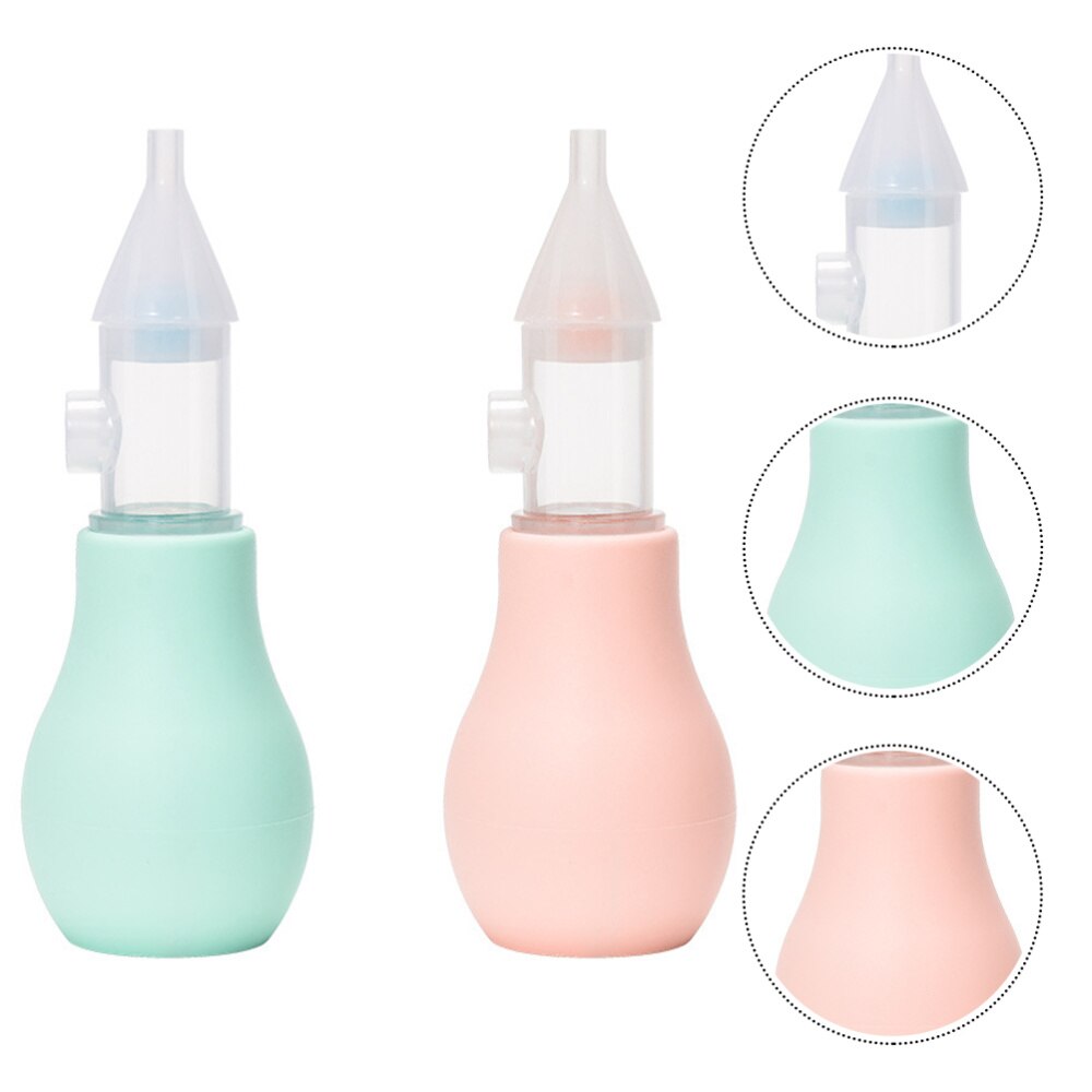 Aspirateurs nasaux de Type manuel en Silicone pour bébé, 1 lot de 2 pièces (vert)