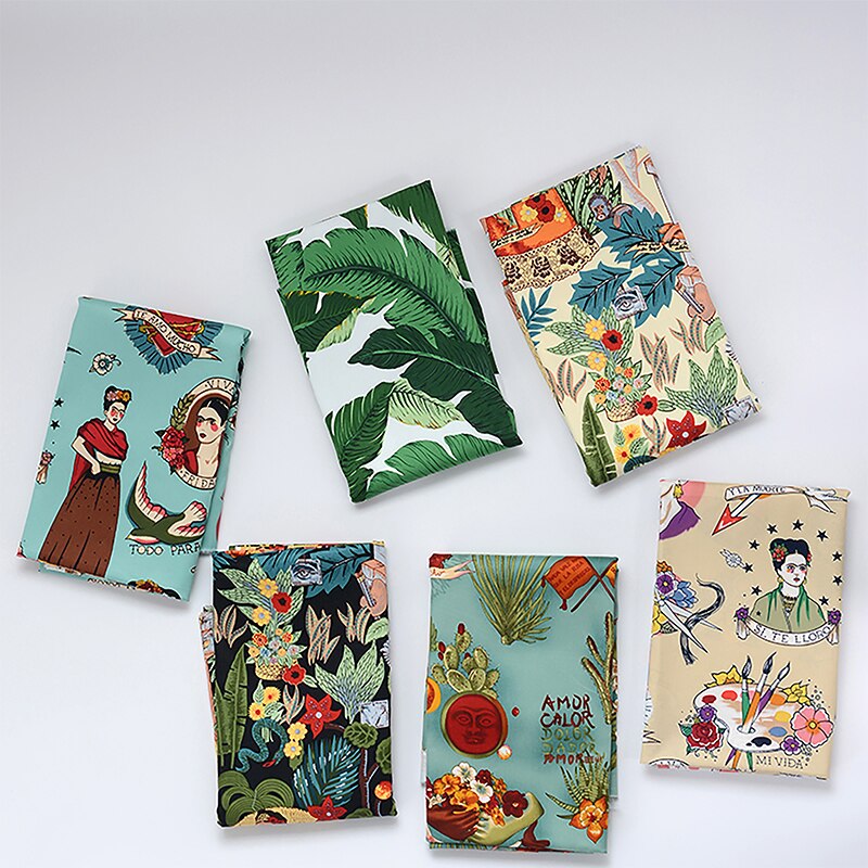 100*140Cm Katoen Stretch Satijn Stof Naaien Retro Europese En Amerikaanse Kleding Diy Handgemaakte Katoenen Stof