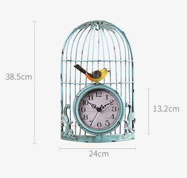 Bird Cage Wall Clock Vintage Antique Style Decor Hanging