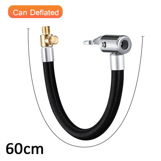 Tire Inflator Hose Extension Tube Air Pump Adapter Can Be Deflated Car Motorcycle Bike Tyre Inflatable Air Chuck Lock Tubes: Red