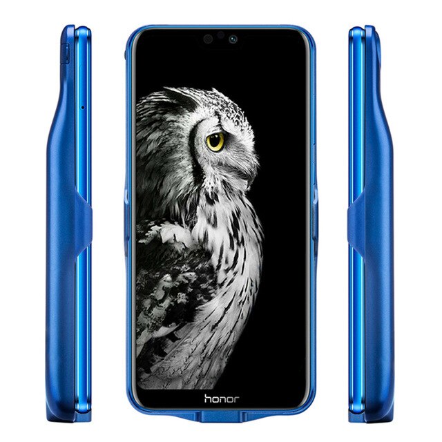 Acculader Gevallen Voor Huawei Honor 9 Lite Batterij Case Powerbank Cover 6000Mah Externe Batterij Opladen Power Bank Case: Blauw