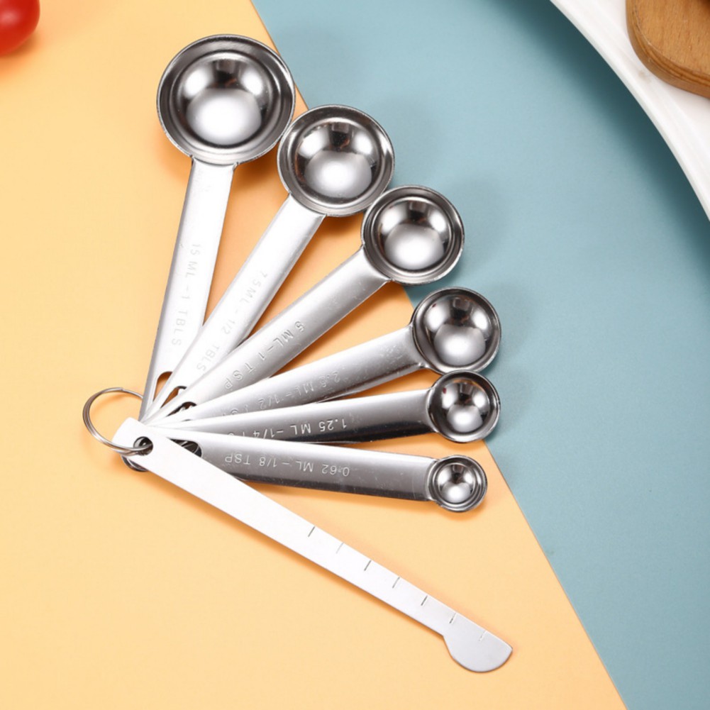 6/7 pçs colheres de medição de aço inoxidável multiuso criativo cozimento cozinhar tempero colheres de medição acessórios de cozinha