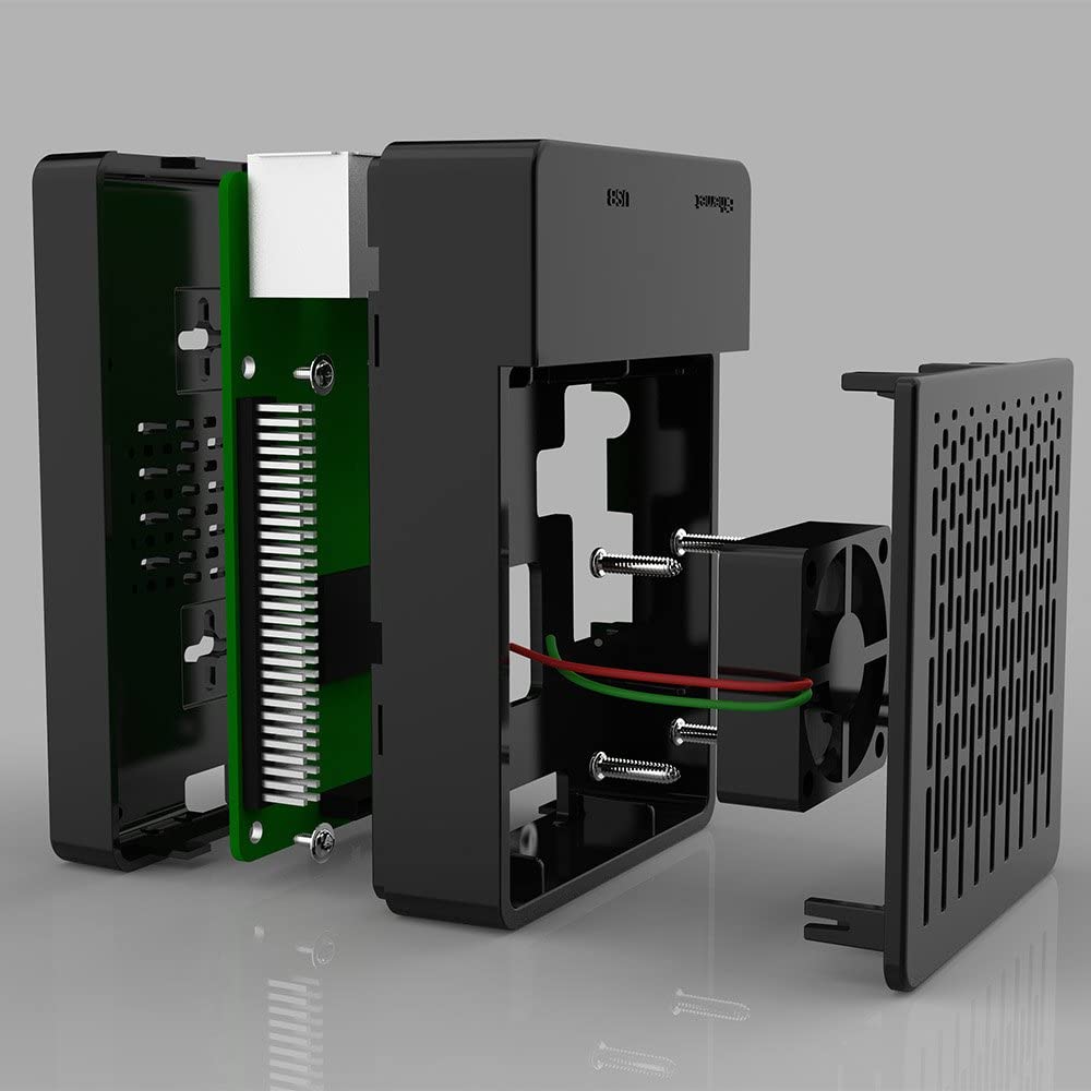 Raspberry Pi 3 B Fan ABS Case with Heatsink Cooling Fan Simple Removable Top Cover for Pi 3 B , Pi 3 Model B, Pi 2 Model B