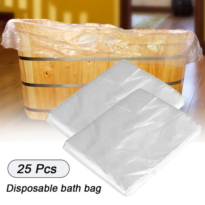Sac en plastique de santé de revêtement de baignoire Ultra grand de revêtement de couverture de baignoire jetable de 25 pièces pour des baignoires de ménage et d'hôtel