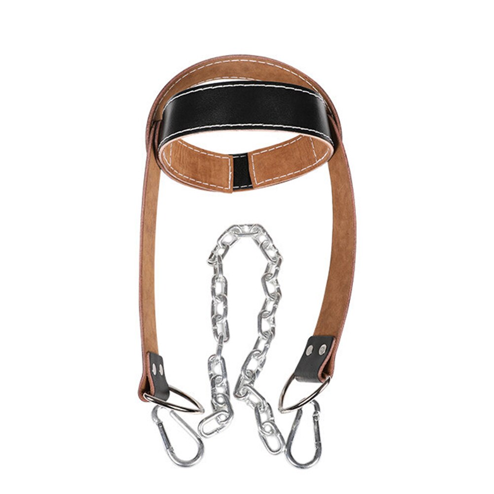 Weight Lifting Head Leather Harness Fitness Equipment for Stronger Neck (Black)