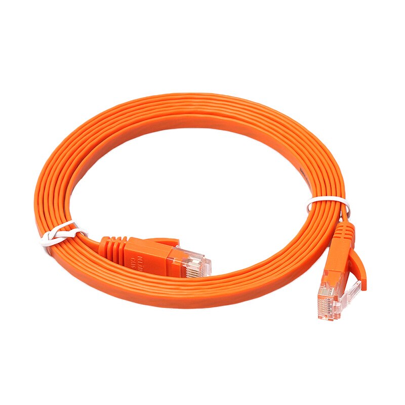 Ethernet CAT6 Internet Network Flat Cable Cord Patch Lead RJ45 For PC Router WXTB: Orange / 15M