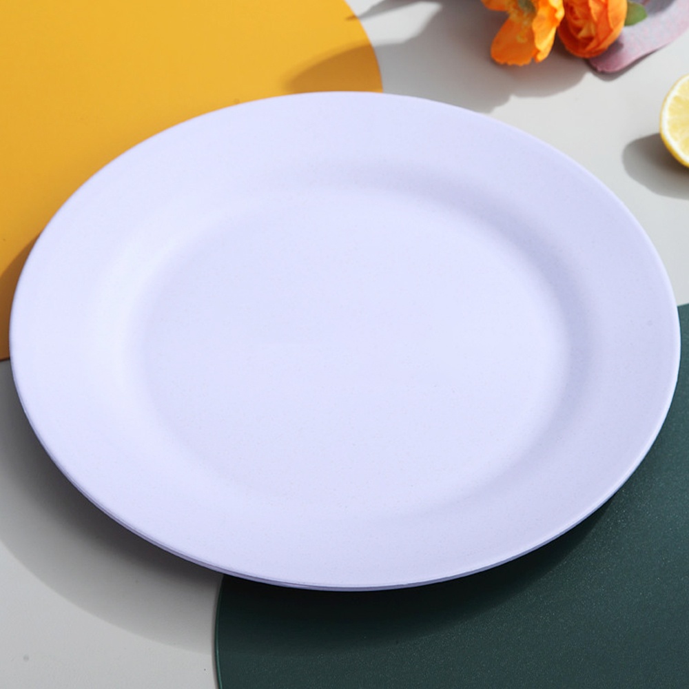 25cm Plates dinnerware Wheat Straw Plates Unbreakable Lightweight Dinner Plates Reusable plastic plate Set Set Dinner Plates: Purple