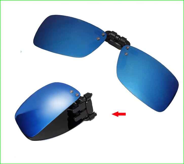 SGC02 Falten Und Polarisierte Sonnenbrille Clip Frauen & Männer Nachtsicht Brille Myopie Clip Sonnenbrille Für angeln reise: Blau Farbe