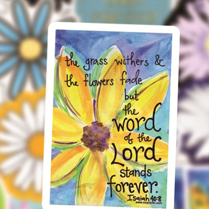 50Pcs Cartoon Colorful Small Daisies Chrysanthemum Decal StickersVinyl For Guitar Laptop Skateboard Cartoon Waterproof Sticker