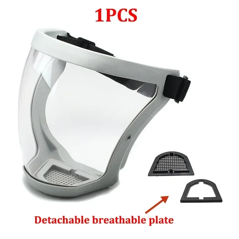 Masque de protection facial complet, tête transparente, couvercle de protection pour les yeux, lunettes, visières d'écran, Anti-poussière, coupe-vent, Anti-buée, outils de cuisine