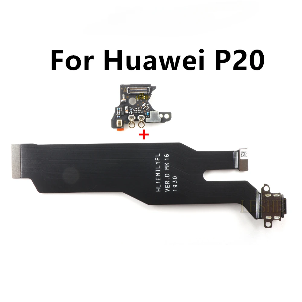 Mikrofon platine USB-Ladestation Flach kabel für Huawei P20 / P20 Pro Typ C Lade-Flex kabel: WHITE