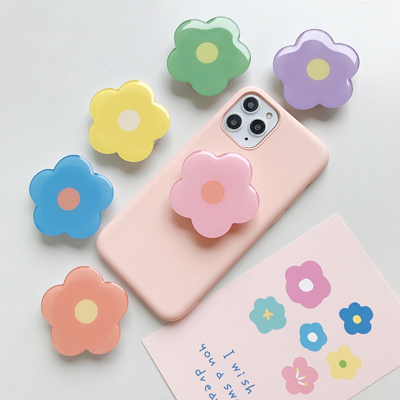 Epoxy Resin Universal Fresh And Lovely Flowers Foldable Grip Tok Bracket Mobile Phone Ring Bracket Mobile Phone Accessories