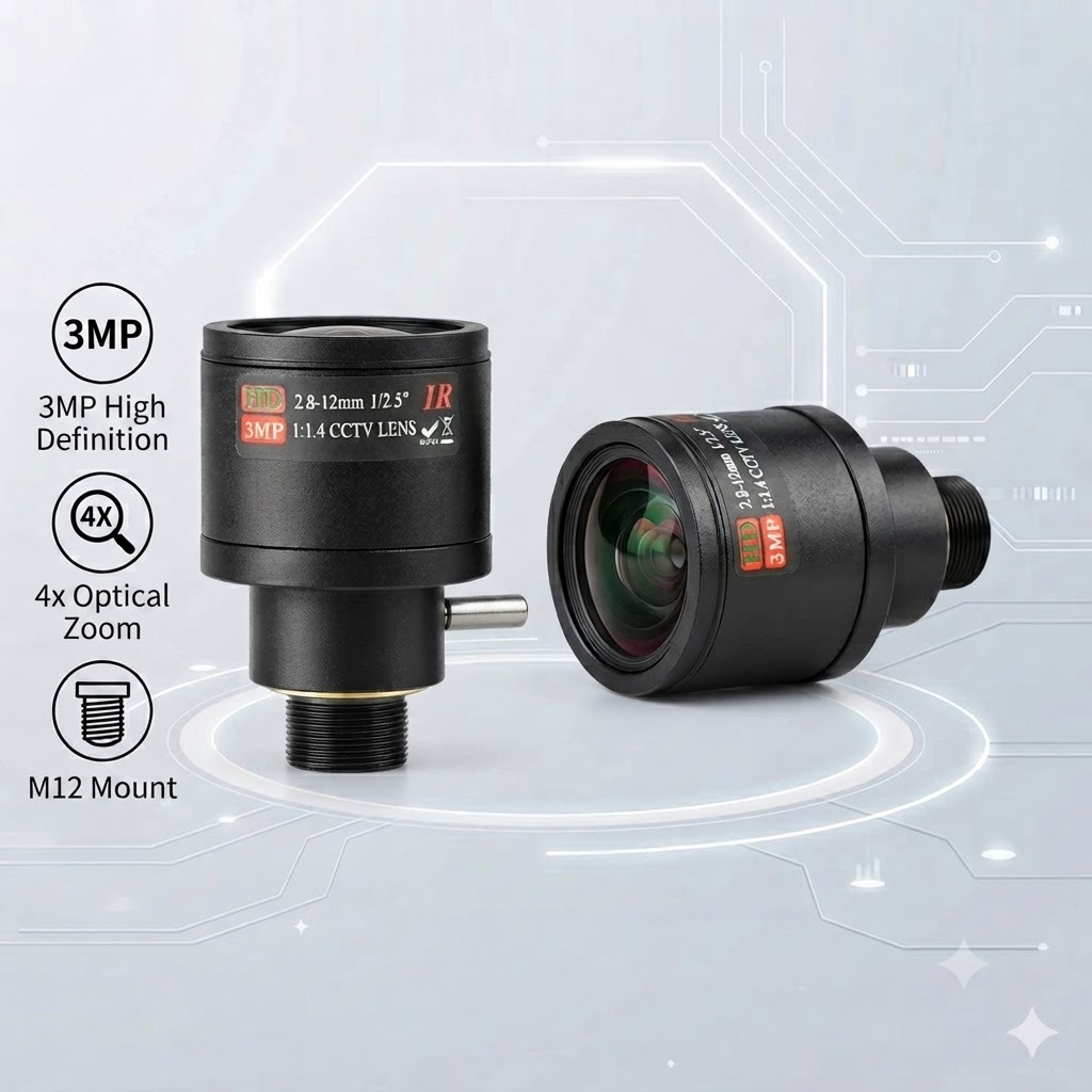 5MP Varifocal M12 Mount Lens 2.8-12mm/6-22mm/3.6-10mm/5-50mm Manual Zoom with 650nm IR Filter for OpenMV CCTV Security Camera: Light Grey / Bundle1