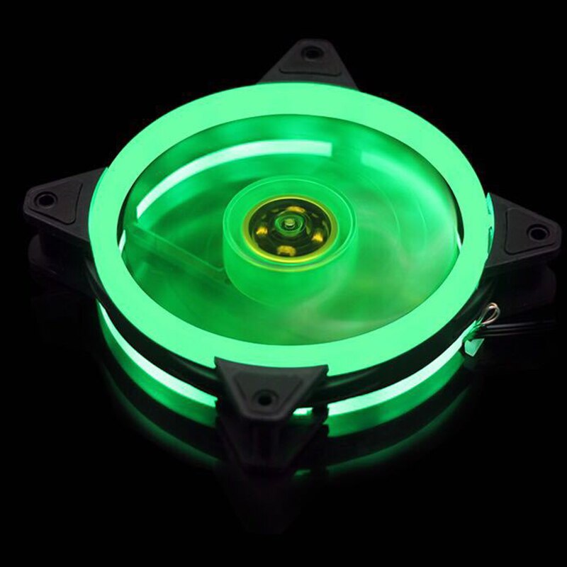 12CM 15LED 120mm PC Computer Super Mute LED Case Fan Cool LED Dual Aperture Computer Case Cooling High Performance Cooler: 09