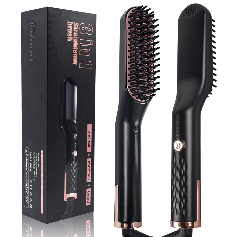 baard stijltang hair straightener brush beard straightener comb flat iron heat comb Borstel Kam Stijltangen Strijkijzers Baard Stijltang Styling Rechttrekken Borstel Verwarmde Kam
