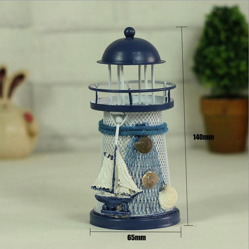 Laterne Kerzenhalter Jahrgang Mittelmeer-Stil Eisen Turm Kerzenhalter Leuchtturm Kerzenhalter Heimat Hochzeit Dekor