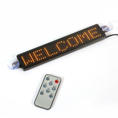 Pantalla LED programable para coche, tablero de visualización de mensajes con desplazamiento móvil, 12V: Amarillo