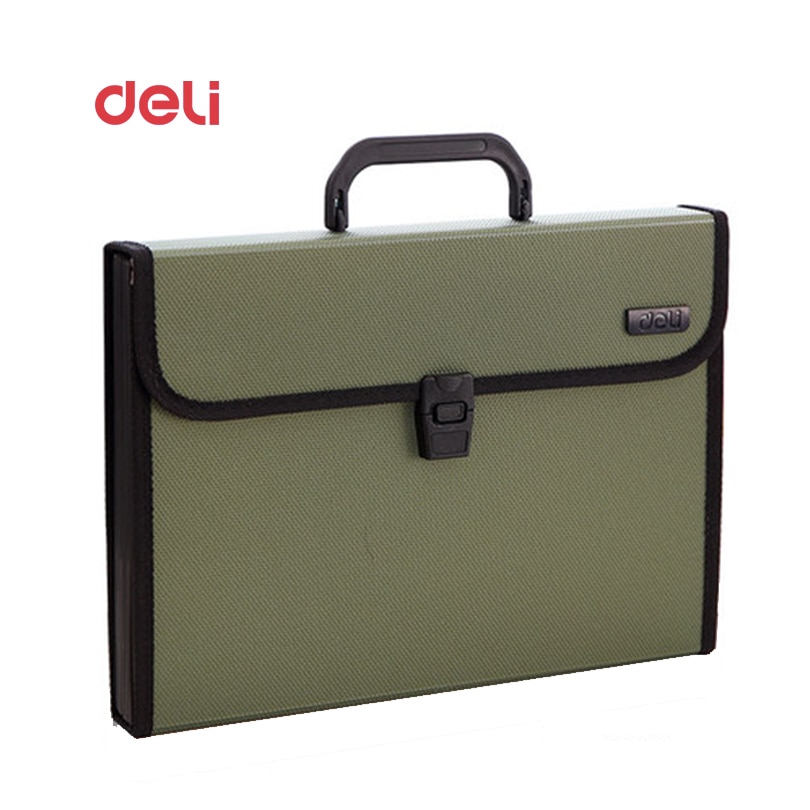 Deli stationery File Folder A4 12 packet durable Expanding Wallet Manage files Organizer Paper Holder Document expanding wallet