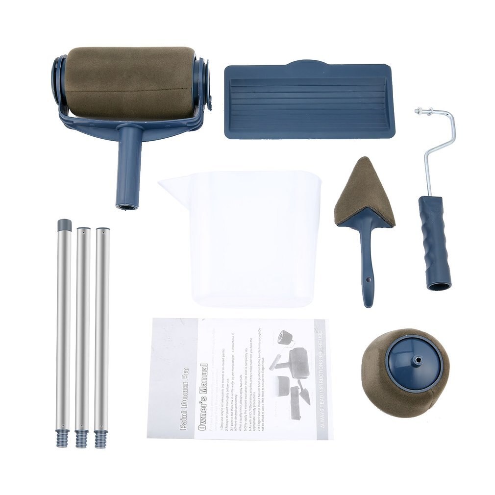 Paint Runner Roller Pro rollers wall painting kit walls Brush Handle Tool Set Edger Room Home Garden + extension pole Tube DIY