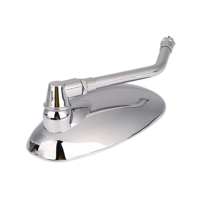 1 Paar Chrome Motorfiets Achteruitkijkspiegel Ovale Big Clear Glas Rear View Side Spiegels 10Mm