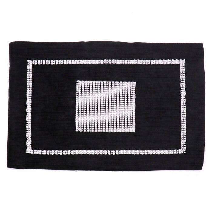 Manteles individuales para cena, manteles de mesa de diamante, cuenco rectangular, servilleta, mesa de lujo, bandeja, posavasos para la decoración del banquete de boda: Black