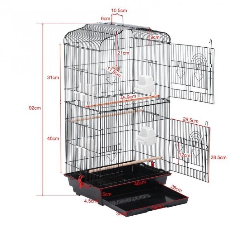 Luxe Opvouwbare Metalen Villa Vogelkooien Met Vogel Speelgoed Spruw Papegaai Kooi Drie-Verhaal Verhoogde Ijzeren Kooi Voor Parrot verbeterde