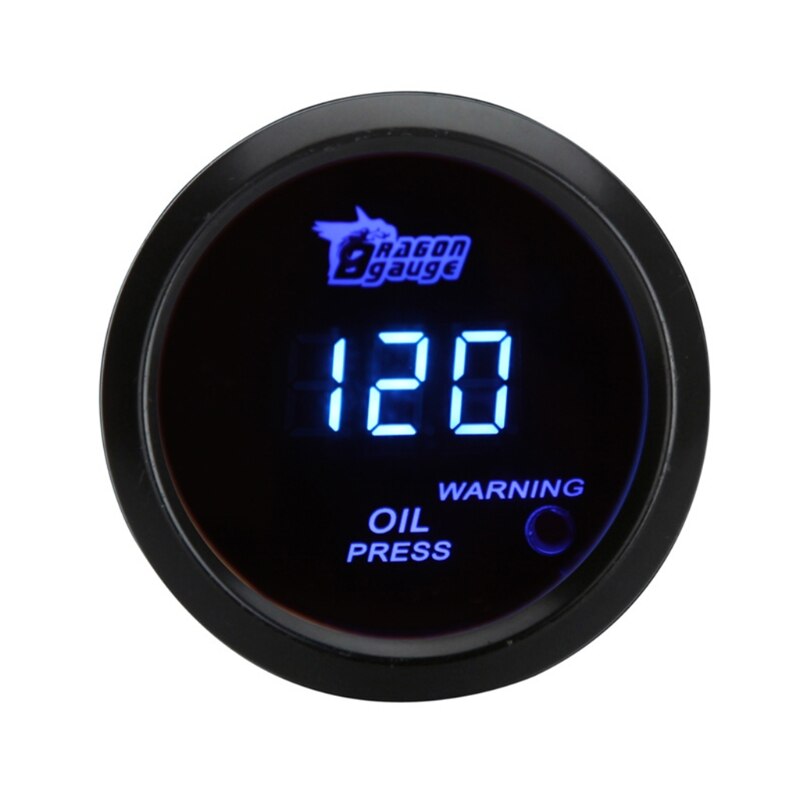 2 "52Mm Auto Digitale Oliedrukmeter 0-120psi Blauwe Led Light Olie Druk Meter Met Sensor auto Meter