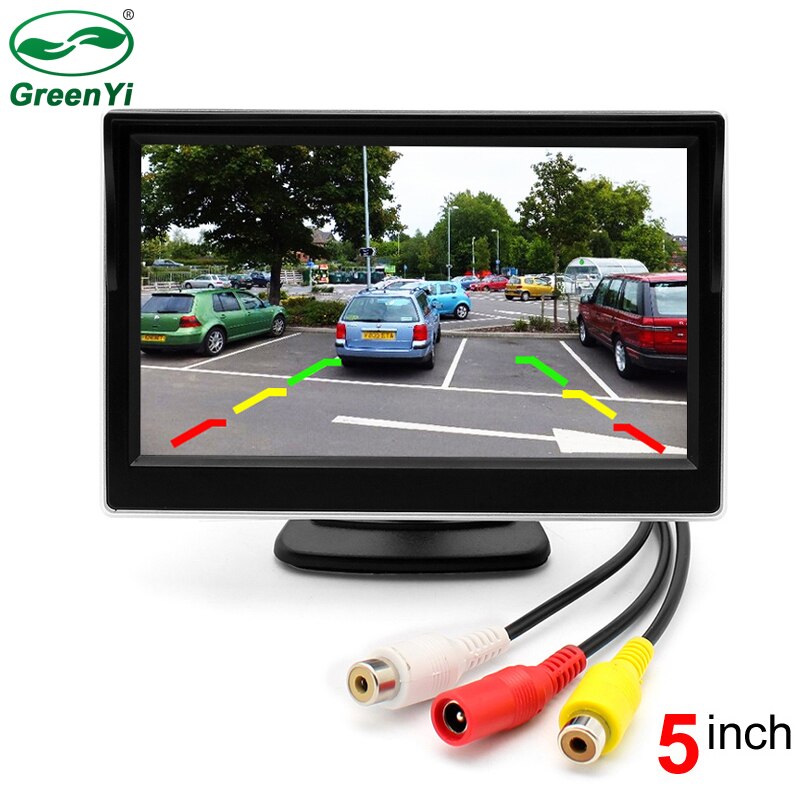 HD 800X480 2 vías entrada de vídeo 5 pulgadas TFT reproductor de vídeo Automático 5 "Monitor de aparcamiento de coche para sistema de asistencia para estacionamiento de cámara retrovisor