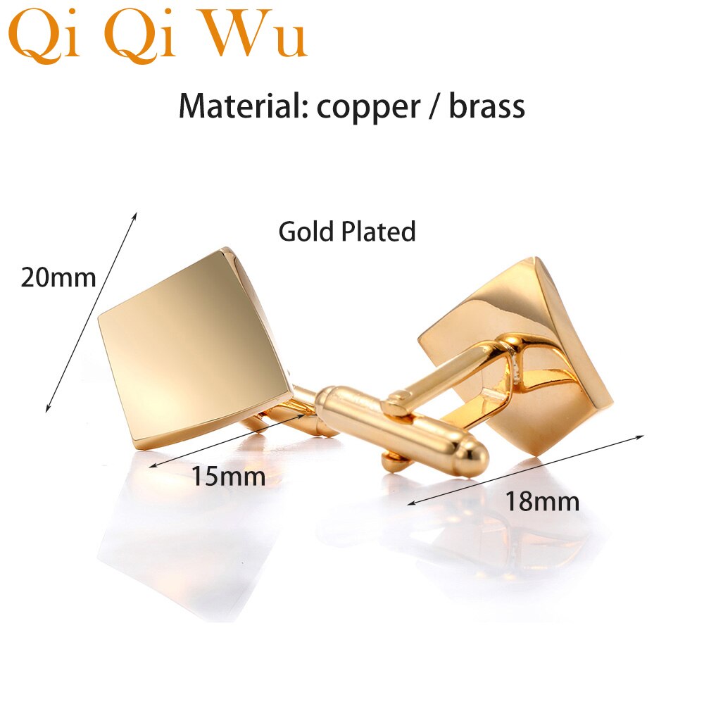 Gold Men&#39;s Shirt Cufflinks Metal Cuff links Buttons for Best Man Wedding Cufflink Business Jewelry