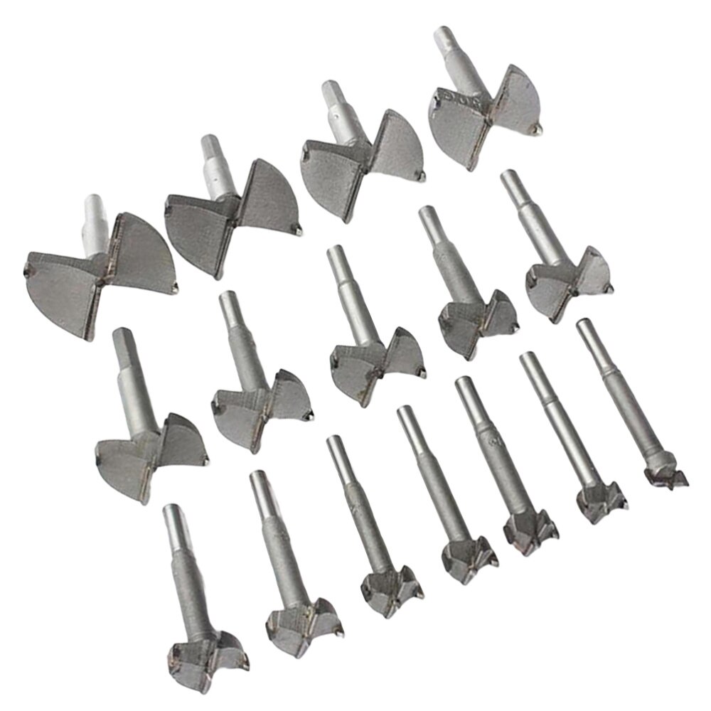 16 uds, cortador de madera, llave hexagonal plateada, taladro de taladro, sierra de agujero, cortador de madera para taladrar carpintería, carpintero, carpintero