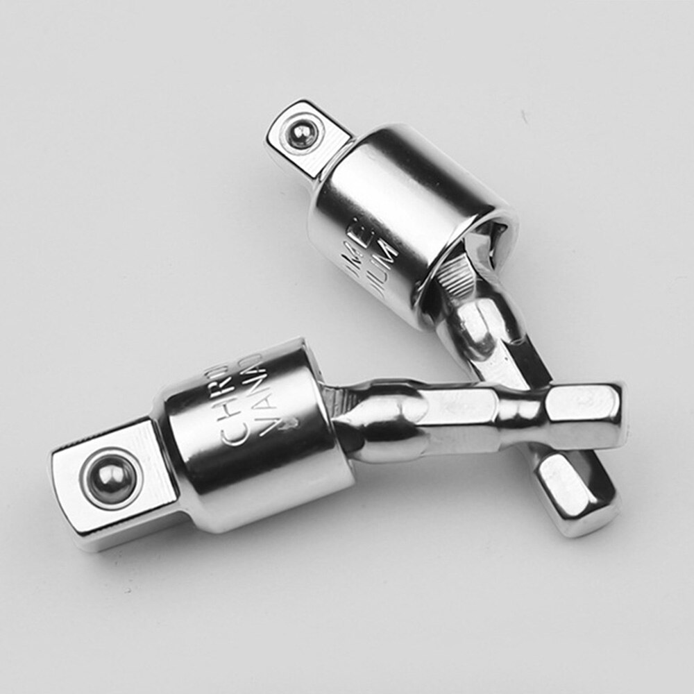 Universal Joint Set Ratchet Angle Extension Bar Socket Adapter 1/4" 3/8" 360 Degree Rotated S-quare Head Sleeve