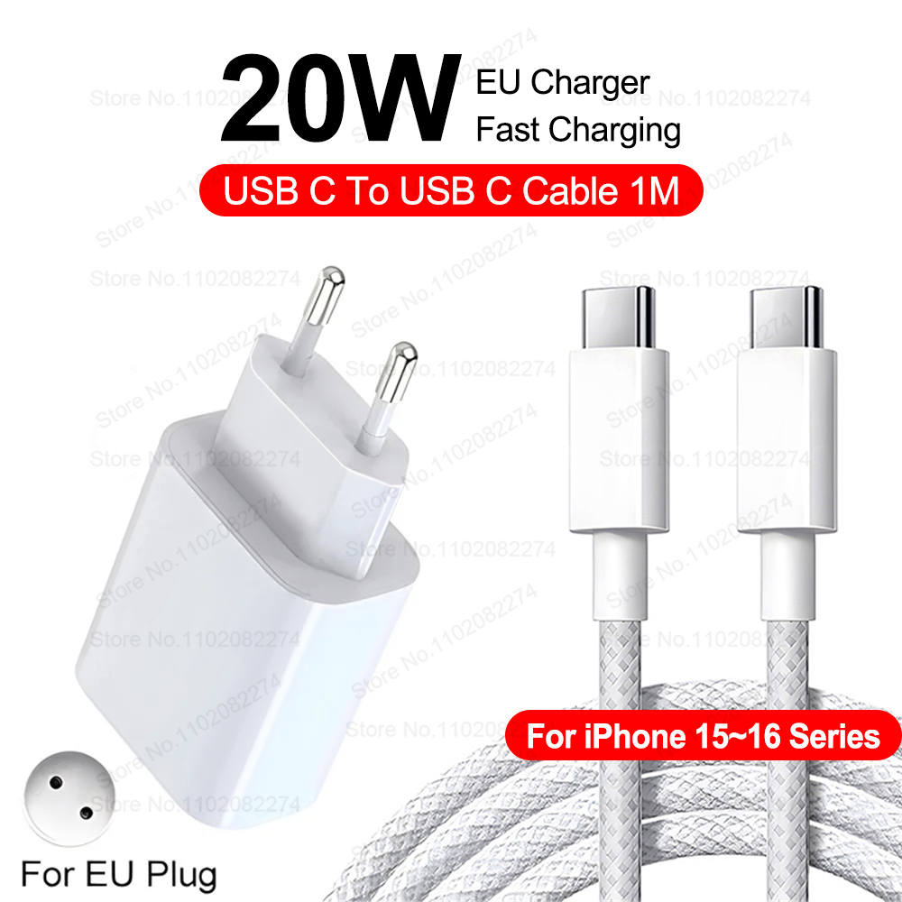 PD 35W USB C Charger For iPhone 16 15 14 13 12 11 Pro Max 7 8 Plus XR XS Fast Charging USB C Cable Date Wire Charger Accessories: US