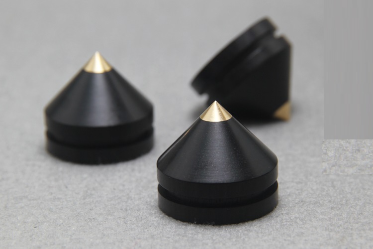 3 conjuntos de ebony blackwood 23mm alto-falante picos subwoofer spikes isolamento cd amplificador plataforma giratória almofada pé prego