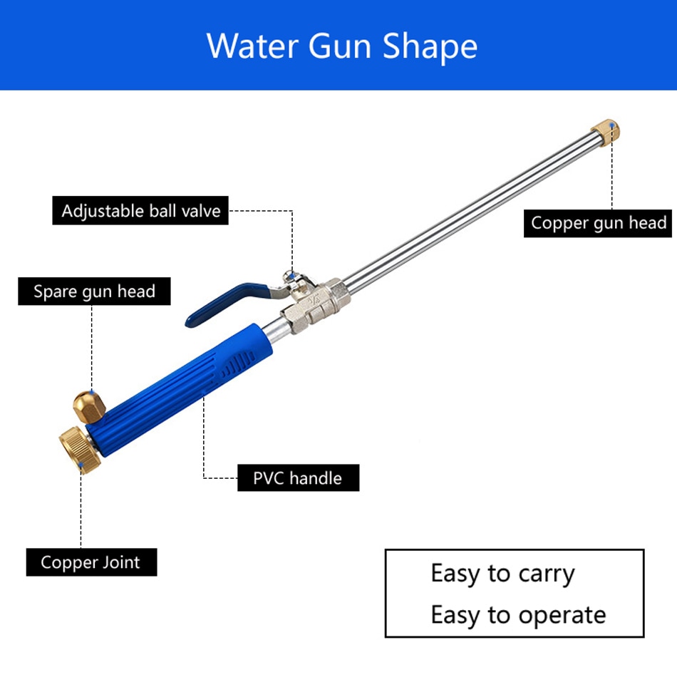 46cm High Pressure Water Gun Garden Car Washer Hose Wand Nozzle Sprayer Watering Spray Sprinkler Cleaning Tool Garden Water Jet