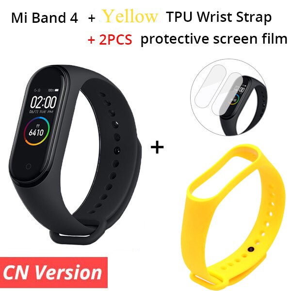 Original Xiaomi Mi Band 4 Smart Bracelet 3 Color AMOLED Screen Miband 4 Fitness Traker Bluetooth Smartband: CN n Yellow Starp