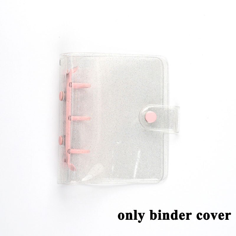 3 Rings Loose-leaf Shell Binder Cover Photo Album Cover Notebook Cover Photo Organizer School Stationery Mini Pocket: Pink